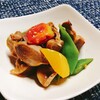 赤緑黄色カラフル野菜と砂肝炒め【食事記録】