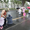 みらい園の雨の日の外あそび
