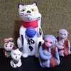 招き猫164の2【岡山】久米土人形人形