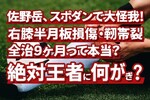 佐野岳、スポダンで大怪我！右膝半月板損傷・靱帯断裂で全治9ヶ月って本当？絶対王者に何が起きた？