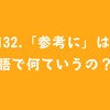 #132.「参考に」は英語で何ていうの？