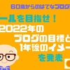 ゴールを目指せ！2022年のブログの目標と１年後のイメージを発表