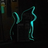 姫路のバー「ワイルドキャット」の猫のライトアップが綺麗！