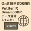 Go言語学習25日目：ついにデータ登録！GoからDynamoDBにPutItemでデータを書き込んでみた。