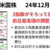 前日の米株は3指数がそろって反落　短期的過熱感の調整、翌日の雇用統計前の様子見か　2024年12月6日