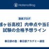 【越ヶ谷高校】内申点や当日の試験の合格予想ライン