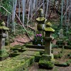 谷山の如意山清泉寺跡、島津大和守久章の大きな五輪塔がある