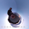 海に夕日が沈んだ空をTHETAで撮影 #360pic