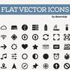 モノクロでフラットデザインな無料ベクターアイコンセット「200+ Free Flat Vector Icons Pack」