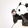 水彩画173枚目「ひそひそパンダさん」