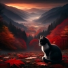 紅葉の谷を見下ろす～秋の終焉を見守る静寂(3画)
