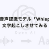 高精度音声認識モデル「Whisper」に文字起こしさせてみる