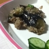 なすと挽肉のみそマヨ炒め煮