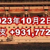 2023年10月2日週の収支は +931,772円