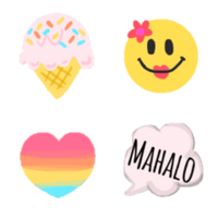 Line絵文字 ハワイや夏をテーマにしたかわいいline絵文字です Aloha And Mahalo