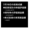 #2021年7月19日 #投資信託 の#時価評価額 。#保有株 の#評価損益額 。#株式投資 の#実現損益額。