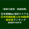 【10月号】10/16昼 日米Mix+GVスコア ＆日米・時価総額上位BIG10銘柄+スペースX・インテル・アーム 割安度