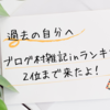 【ブログ村ランキング】過去の自分へ…２位まできたよ…