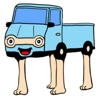 かわいい足が速いトラック のイラスト