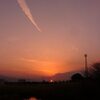 実家の帰りは初夕日