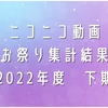 ニコニコ動画　お祭り集計（2022下期）