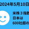 【24/5/10寄り前】米株は3指数が上昇　ダウ７日続伸　日本はSQ　引け後に決算多数