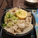 焼き塩豚カルビの半割レモンぶっかけ