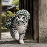 こそこそする猫