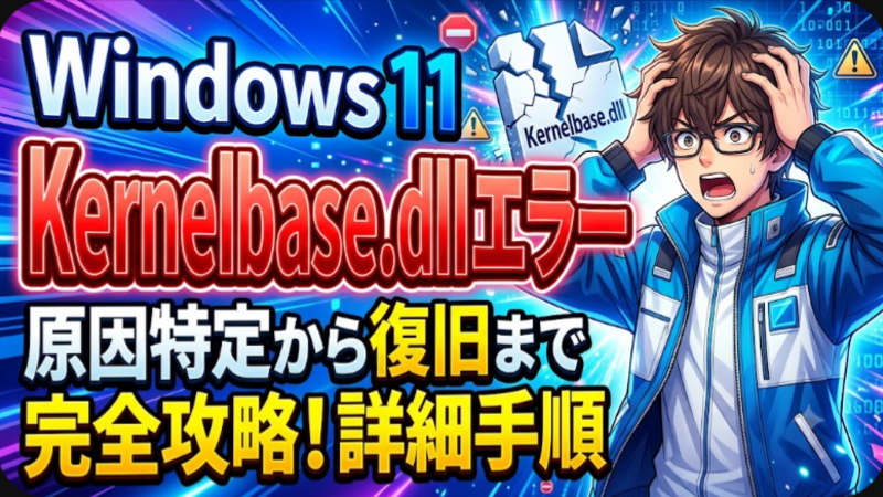 Windows11で頻発するKernelbase.dllエラーを完全攻略！原因特定から復旧までの詳細手順