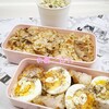 ゆで卵と唐揚げ弁当