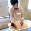 両親学級で沐浴、妊婦体験！  29w5d