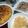 【週末ごはん】食欲の秋・キャベツ焼き、ししゃも、島豆腐の揚げ玉乗っけ、具沢山カレー、モロッコインゲン、きゅうり＆もずく酢、