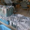 工場用のウエス結束作業　フランネルソウ