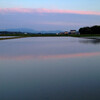 田植えとこどもの日の夕空