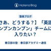 【さあ、どうする？】「英語がチンプンカンプン」チームに、入りたい？