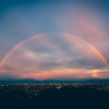 富山にかかるダブルレインボー