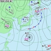  ０８ｈ過ぎ雲が落ち着いた朝しかし宮古島周辺にはまだ雨雲張り付いてる