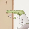 ワニが生活する上で起こる問題を描いたイラストが面白い