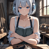 腕組みしながらろくろを回す