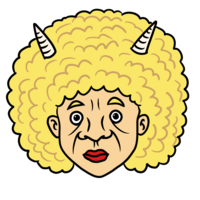 アフロヘアの鬼 のイラスト