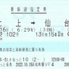 はやぶさ102号・やまびこ208号　新幹線指定券