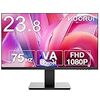 KOORUI モニター 23.8インチ 24N1A ディスプレイ VA非光沢 フルHD 最大75Hz ブルーライト軽減 フリッカーフリー VESA対応 フレームレス HDMI 1.4/VGA (スピーカー非搭載)