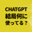 ChatGPTを使って一年、結局何に使ってる？