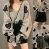 【韓国ファッション】レディース ハート刺繍 ニット セーター