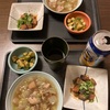 鶏肉と白菜の煮物、カツオ、アボガド