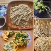 自宅de自家製そば2種＋そばの葉天＋そば菜のかき揚げ＋P天＋ふぐ天