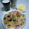 夏野菜のペペロンチーノ（大盛り）（夕練 20キロジョグ）