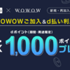 【3/15～】（d払い）WOWOWご加入＆d払い利用でdポイントもれなく1000ptプレゼント！