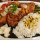 唐揚げ弁当と日清の江戸そば
