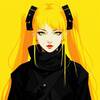 Black and yellow の女性イラストの実験